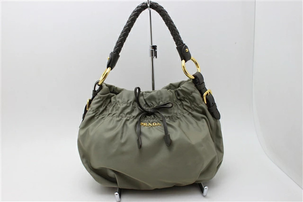 Prada Hobo Bag Calfskin Moss Green